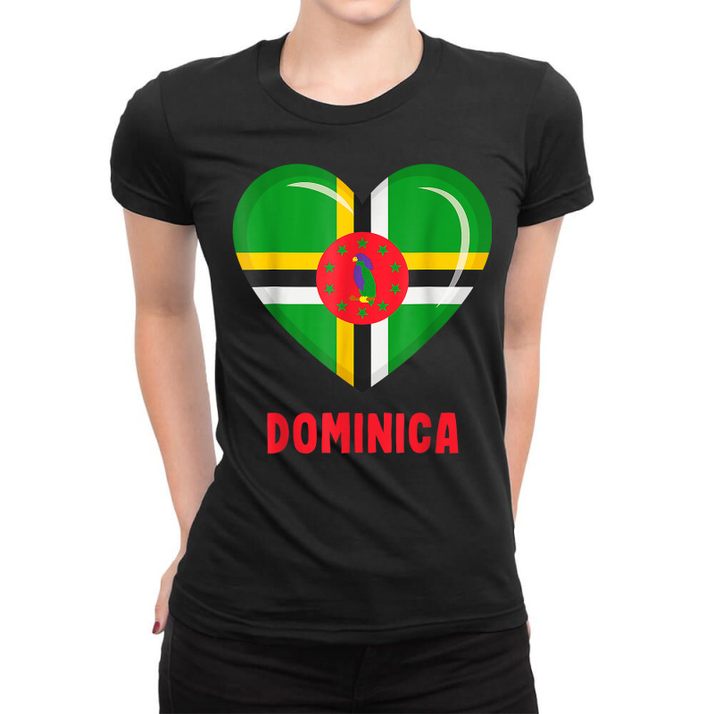 Dominica Flag Shirt Dominican T Shirt Ladies Fitted T-Shirt by agueron | Artistshot