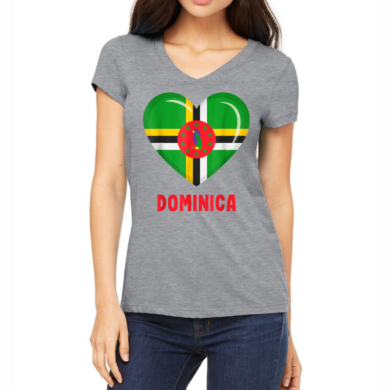 Dominica Flag Shirt Dominican T Shirt Women's V-Neck T-Shirt by agueron | Artistshot