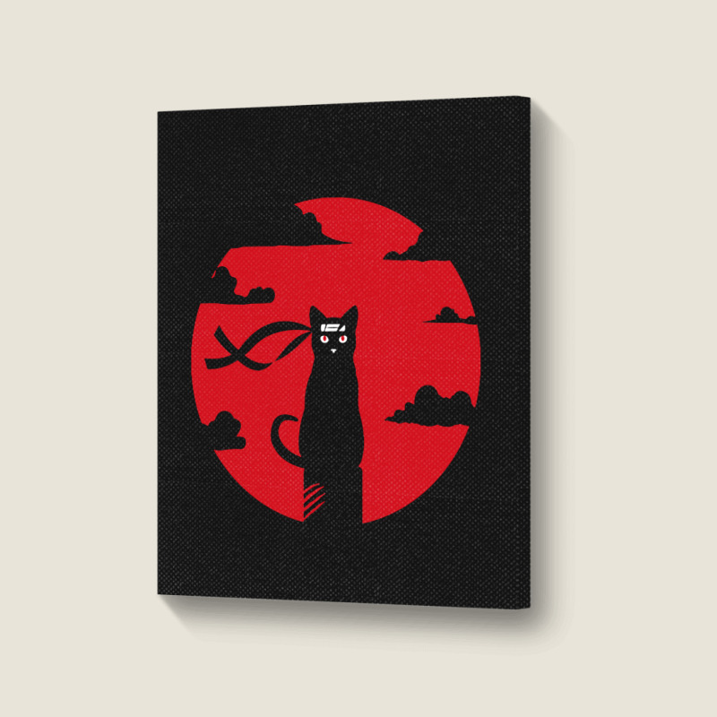 Ninja Cat Portrait Canvas Print | Artistshot