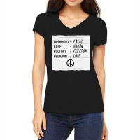 Birthplace Earth Race Human Freedom Love Peace Women's V-neck T-shirt | Artistshot