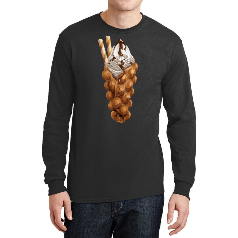 Bubble Waffle Ice Cream T  Shirt Egg Bubble Waffle Vanilla Ice Cream A Long Sleeve Shirts by thymeartiste | Artistshot