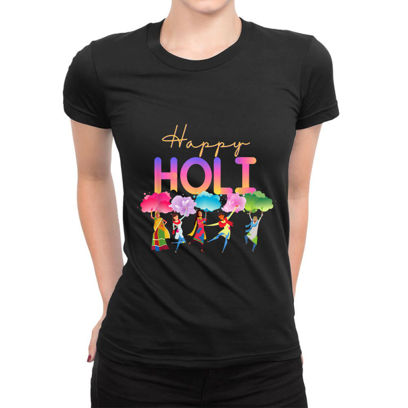 Happy Holi Festival Of Colors Ladies Fitted T-Shirt by creativelylily | Artistshot