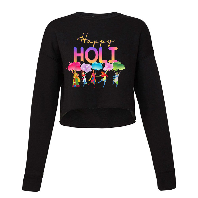 Happy Holi Festival Of Colors Cropped Sweater by creativelylily | Artistshot