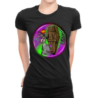 Halloween Round Earrings 1 Ladies Fitted T-shirt | Artistshot