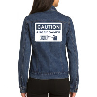 Angry Gamer Ladies Denim Jacket | Artistshot