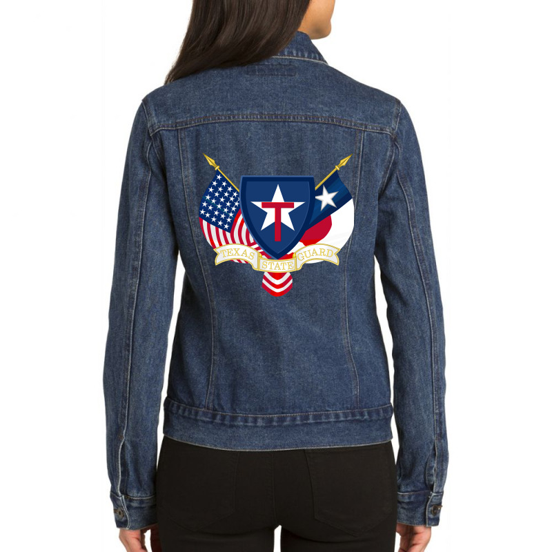 Texass State Guard Ladies Denim Jacket by JenniferMoquin | Artistshot