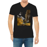 Famous Paintings T  Shirt Indians Spear Fishing By Albert Bierstadt. T V-neck Tee | Artistshot