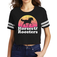 Horse And Rooster Women Or Girls Horses Roosters T Shirt Scorecard Crop Tee | Artistshot