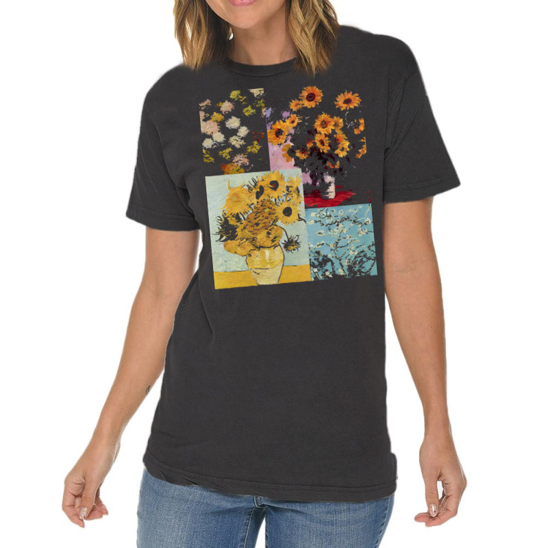 Famous Paintings T  Shirt Van Gogh Vs Claude Monet Floral Impressionis Vintage T-Shirt by geldingavocet | Artistshot