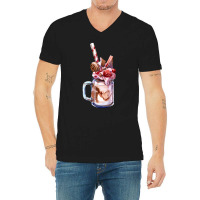 Chocolate Strawberry Milkshake T  Shirt Chocolate Strawberry Overshake V-neck Tee | Artistshot