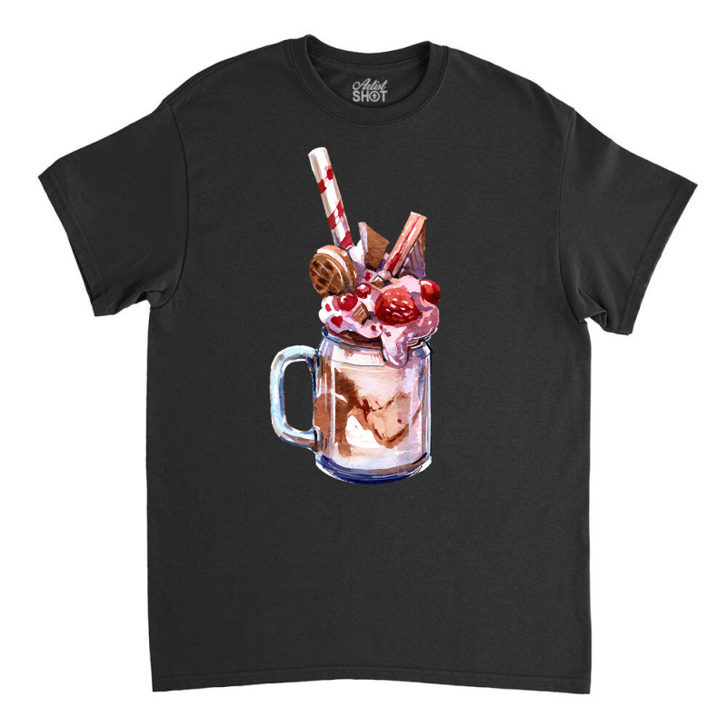 Chocolate Strawberry Milkshake T  Shirt Chocolate Strawberry Overshake Classic T-shirt by thymeartiste | Artistshot