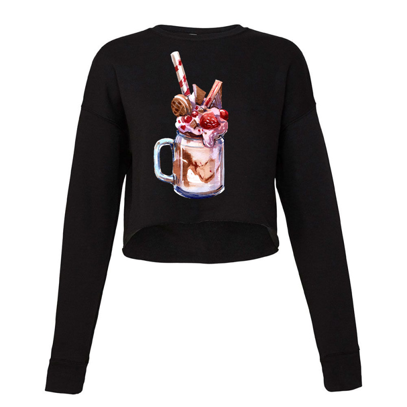 Chocolate Strawberry Milkshake T  Shirt Chocolate Strawberry Overshake Cropped Sweater by thymeartiste | Artistshot