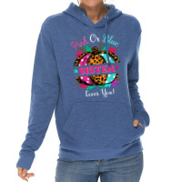 Pink Or Blue Sister Loves You Leopard Pumpkin Fall Season T Shirt Lightweight Hoodie | Artistshot