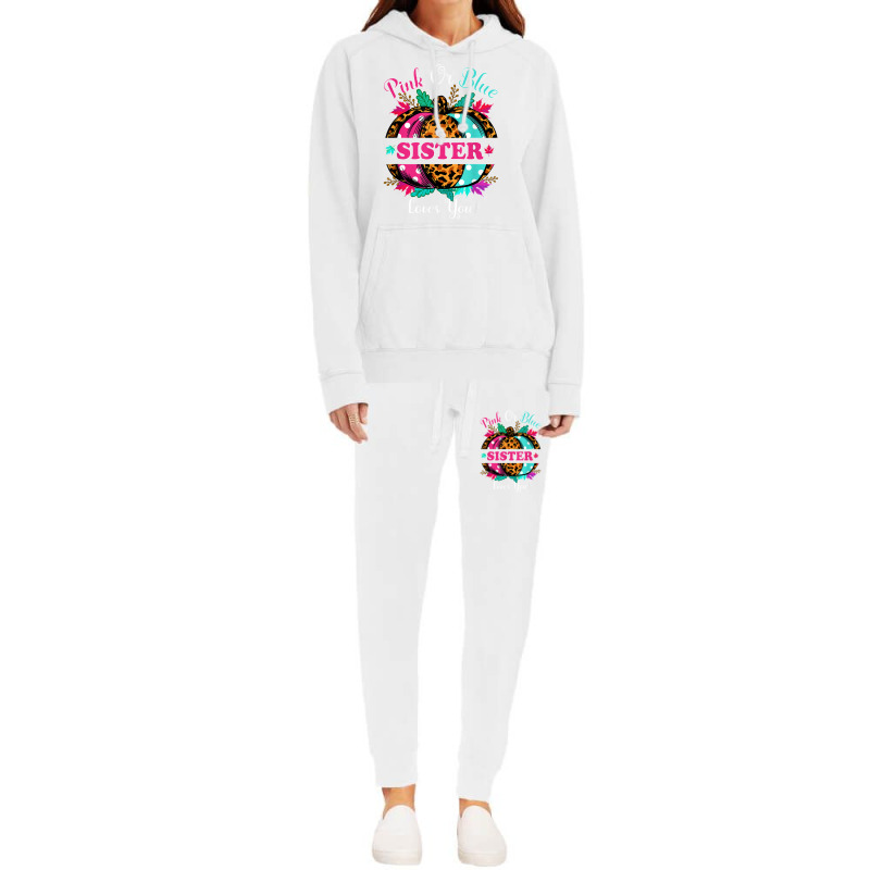 Pink Or Blue Sister Loves You Leopard Pumpkin Fall Season T Shirt Hoodie & Jogger set by puawhla | Artistshot