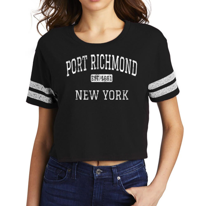 Port Richmond New York Staten Island Ny Vintage T Shirt Scorecard Crop Tee by puawhla | Artistshot