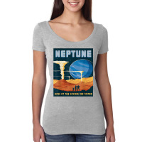 Retro Neptune Gaze At The Geysers On Triton Space Tourism T Shirt Women's Triblend Scoop T-shirt | Artistshot