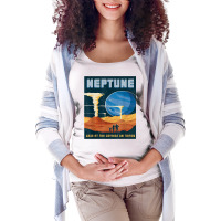 Retro Neptune Gaze At The Geysers On Triton Space Tourism T Shirt Maternity Scoop Neck T-shirt | Artistshot