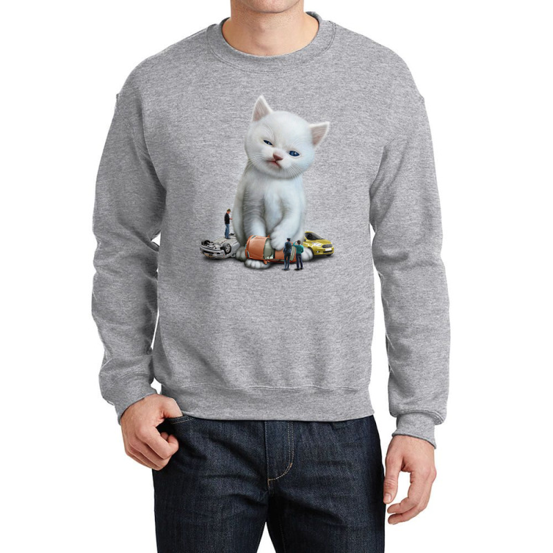Cat Vs Cars Crewneck Sweatshirt | Artistshot