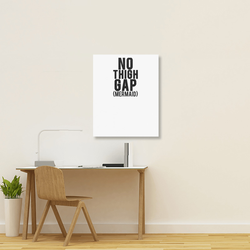 No Thigh Gap (mermaid) Black Portrait Canvas Print | Artistshot