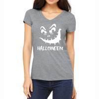 Halloween Pumpkin Funny Face Classic Women's V-neck T-shirt | Artistshot