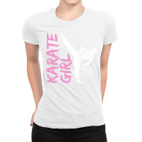 Karate Girl Self Defence Kick Cute Martial Artist Girls Premium Ladies Fitted T-shirt | Artistshot