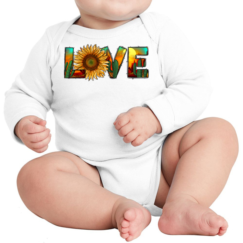 Desert Sunflower Love Long Sleeve Baby Bodysuit by RanaPortraitStore | Artistshot