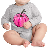 Breast Cancer Awereness Pumpkin Long Sleeve Baby Bodysuit | Artistshot