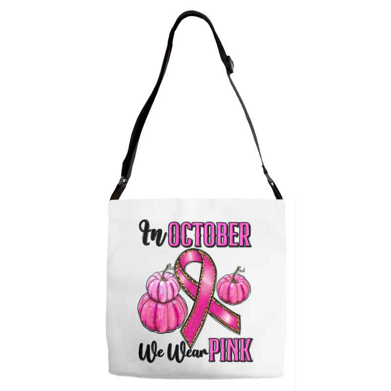 In October We Wear Pink Adjustable Strap Totes | Artistshot