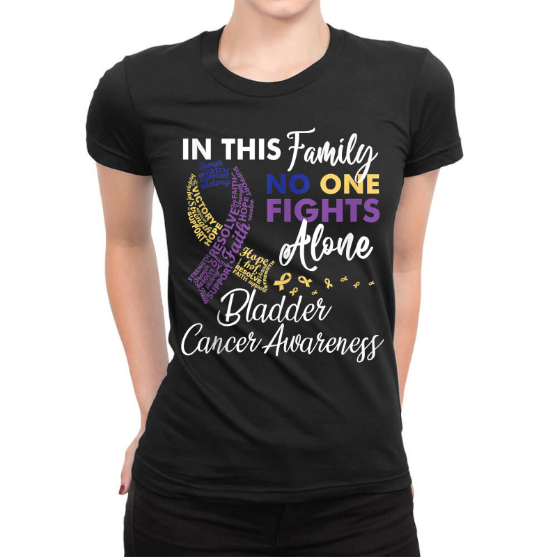 Bladder Cancer Awareness In This Family No One Fight Alone Tank Top Ladies Fitted T-Shirt by puawhla | Artistshot