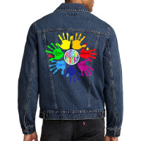 Autism Awareness Shirt Sign Language Hand Puzzle Support T Shirt Men Denim Jacket | Artistshot