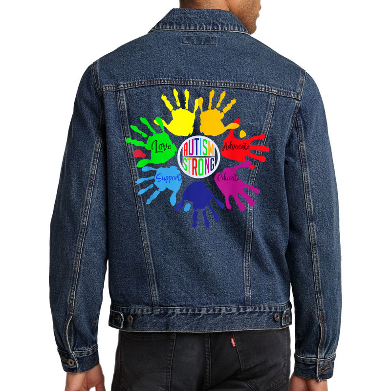 Autism Awareness Shirt Sign Language Hand Puzzle Support T Shirt Men Denim Jacket by Gondran | Artistshot