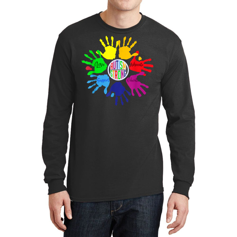 Autism Awareness Shirt Sign Language Hand Puzzle Support T Shirt Long Sleeve Shirts by Gondran | Artistshot