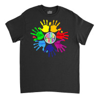 Autism Awareness Shirt Sign Language Hand Puzzle Support T Shirt Classic T-shirt | Artistshot