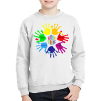 Autism Awareness Shirt Sign Language Hand Puzzle Support T Shirt Youth Sweatshirt | Artistshot