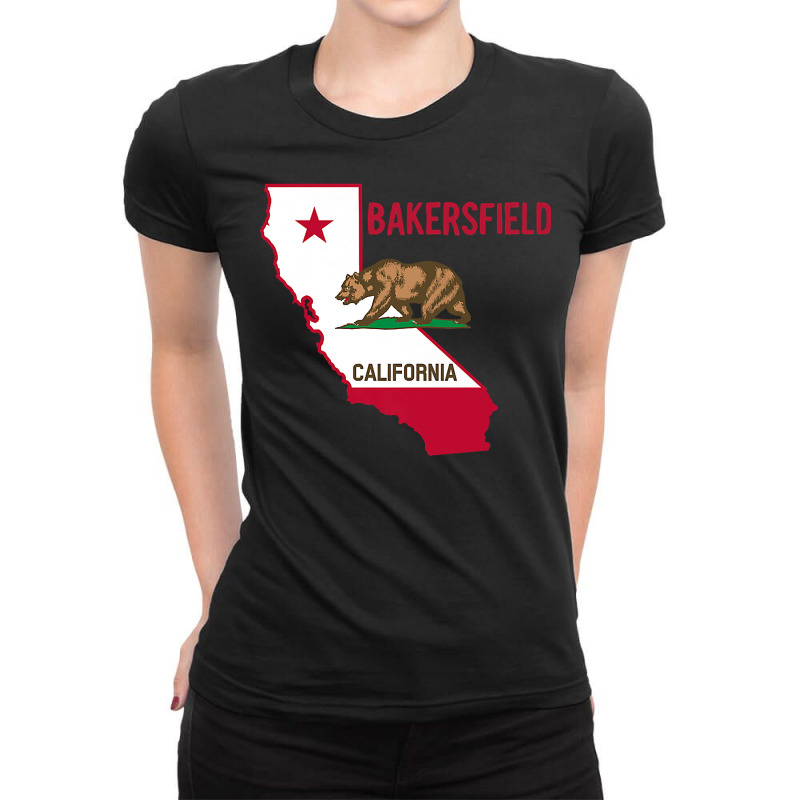 Bakersfield   California Flag  Cool Vintage Bakersfield Ca Premium T S Ladies Fitted T-Shirt by Gondran | Artistshot