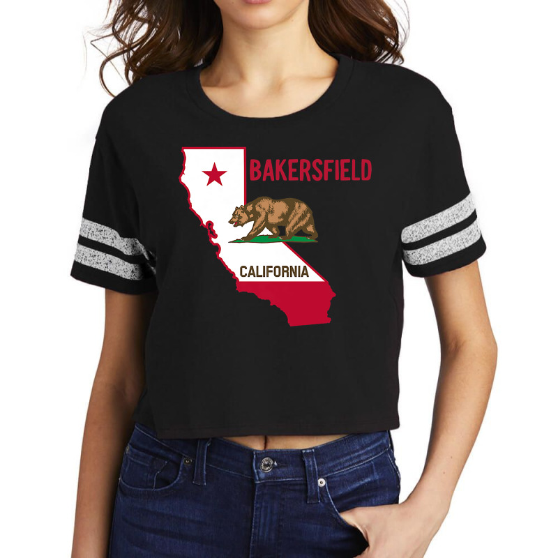 Bakersfield   California Flag  Cool Vintage Bakersfield Ca Premium T S Scorecard Crop Tee by Gondran | Artistshot