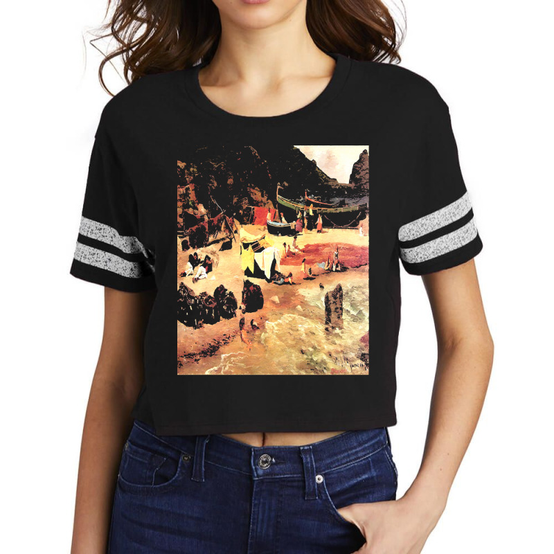 Famous Paintings T  Shirt Fishing Boats At Capri T  Shirt Scorecard Crop Tee by geldingavocet | Artistshot