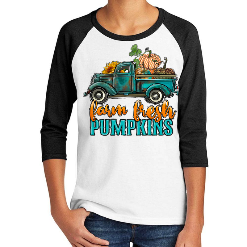 Farm Fresh Pumpkins Truck Youth 3/4 Sleeve by RanaPortraitStore | Artistshot