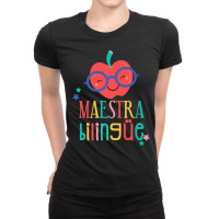 Cute Maestra Bilingue Bilingual Teacher Premium T Shirt Ladies Fitted T-shirt | Artistshot