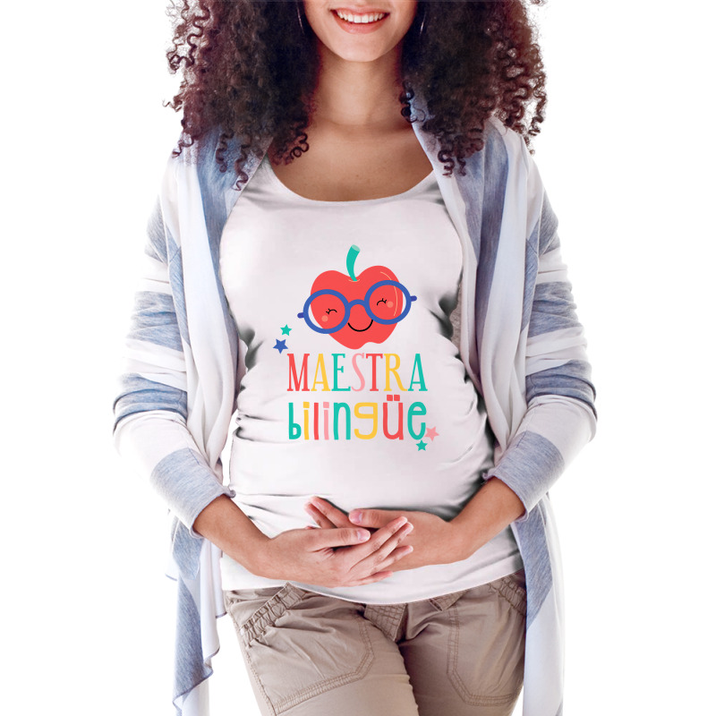 Cute Maestra Bilingue Bilingual Teacher Premium T Shirt Maternity Scoop Neck T-shirt by puawhla | Artistshot