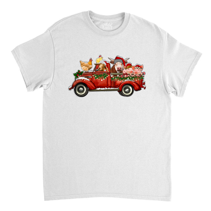 Christmas Truck With Farm Animals Classic T-shirt by RanaPortraitStore | Artistshot