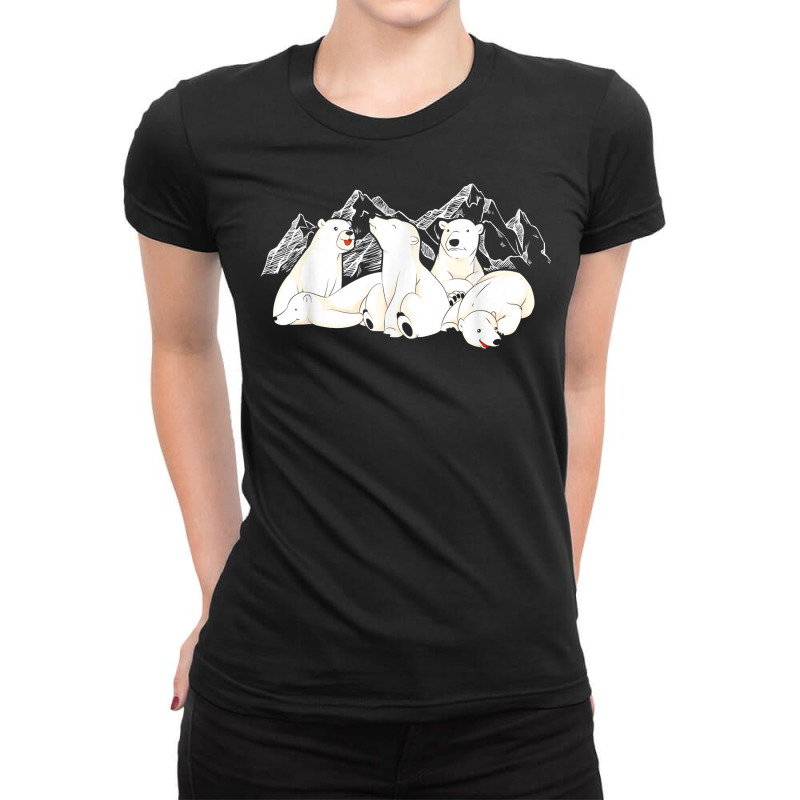 Cute Polar Bear Lover Ice Arctic Animal Family Polar Bear T Shirt Ladies Fitted T-Shirt by puawhla | Artistshot