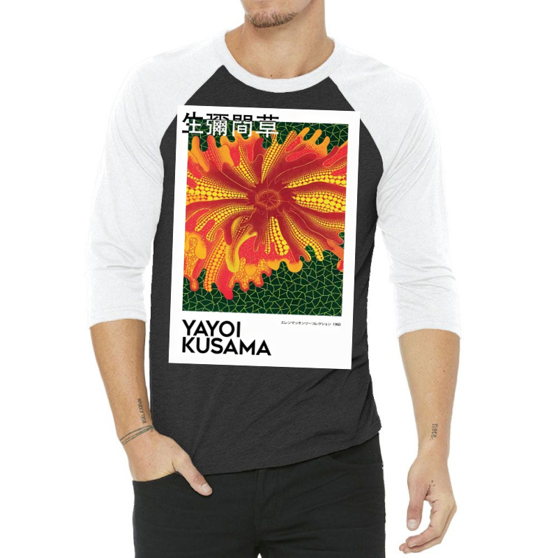 Kusama Flower4 3/4 Sleeve Shirt by David J | Artistshot