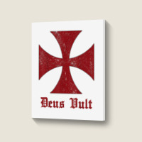 Deus Vult Templar Order Knights Templar Holy Cross Helmet T Shirt Portrait Canvas Print | Artistshot