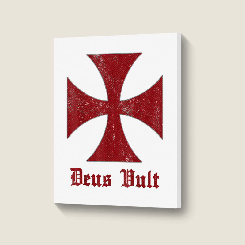 Deus Vult Templar Order Knights Templar Holy Cross Helmet T Shirt Portrait Canvas Print | Artistshot