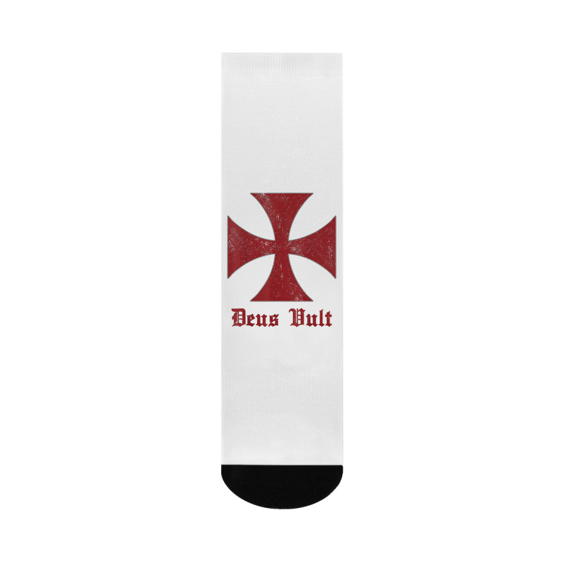 Deus Vult Templar Order Knights Templar Holy Cross Helmet T Shirt Crew Socks | Artistshot