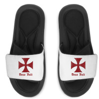 Deus Vult Templar Order Knights Templar Holy Cross Helmet T Shirt Slide Sandal | Artistshot