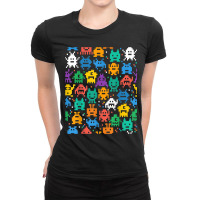 Invaders I Love 80s Retro 8 Bit Space Monsters Ladies Fitted T-shirt | Artistshot