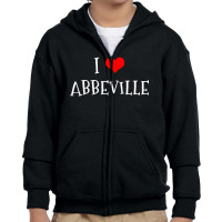 I Love Abbeville County Youth Zipper Hoodie | Artistshot