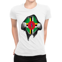 Dominica Flag T Shirt Dominican Roots Dna T Shirt Ladies Fitted T-shirt | Artistshot